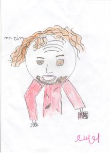 Mr Tim drawn by a kid