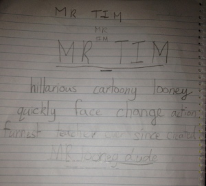Mr TIm: article by a kid